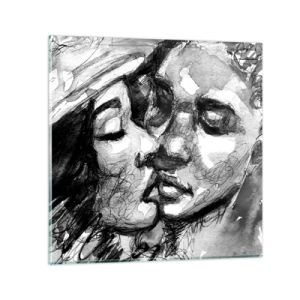 Obraz na skle - Něžný okamžik - 50x50 cm