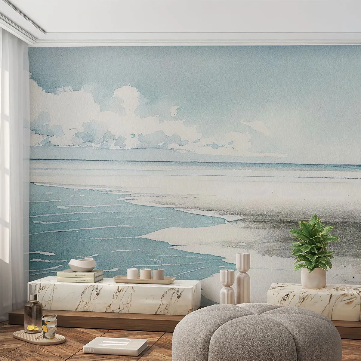 Fototapeta Premium Canvas - Jemný příliv - Pobřeží, Pláž, Klid - 250x175 cm