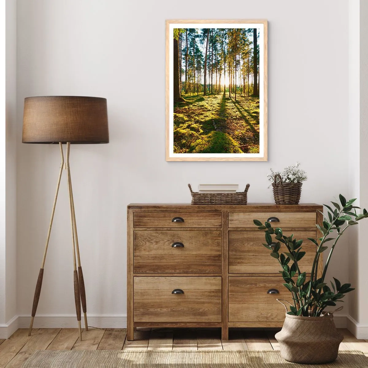 Plakát v rámu světlý dub - …Za sedmero lesy - 70x100 cm