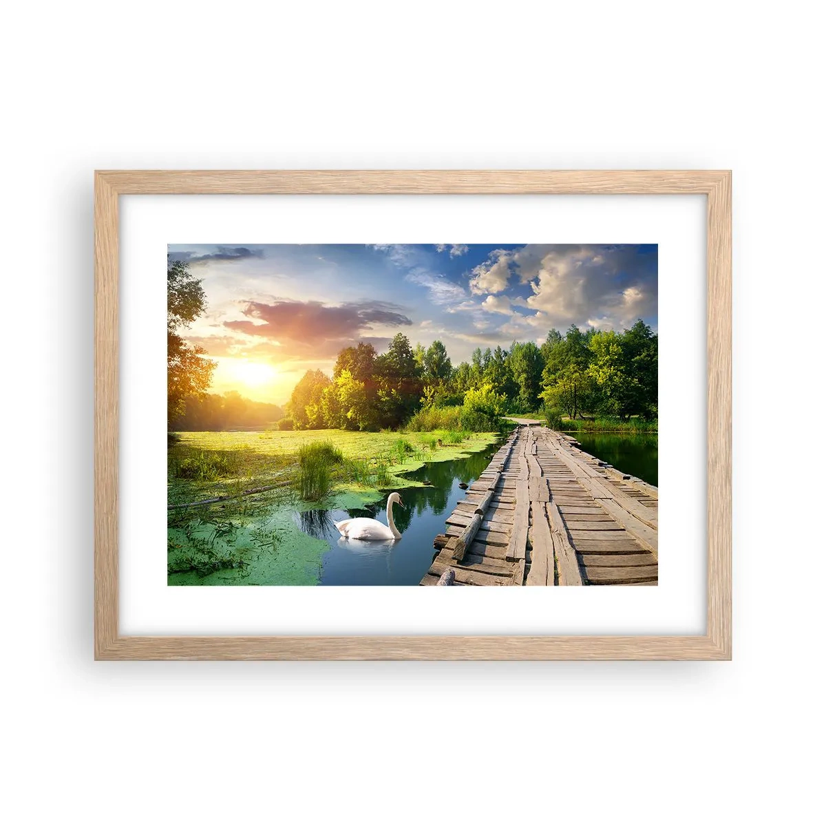 Plakát v rámu světlý dub - Léto, léto všude - 40x30 cm