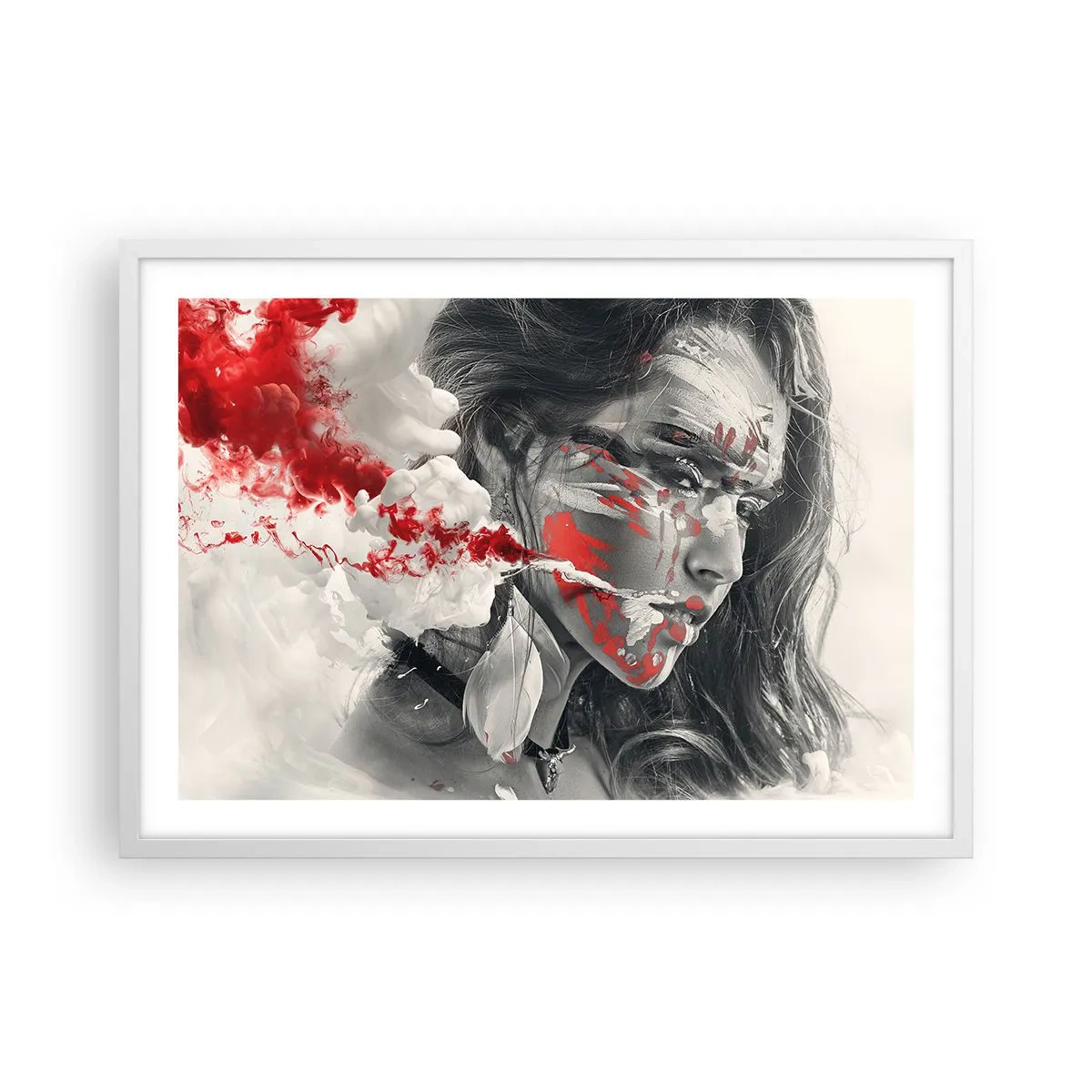 Plakát v bílém rámu - Ve spárech absurdity - 70x50 cm