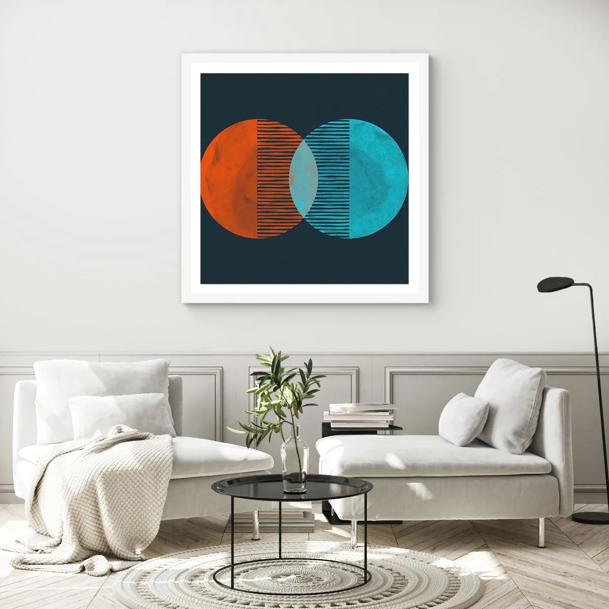 Plakát v bílém rámu - Astronomická fantazie - 40x40 cm