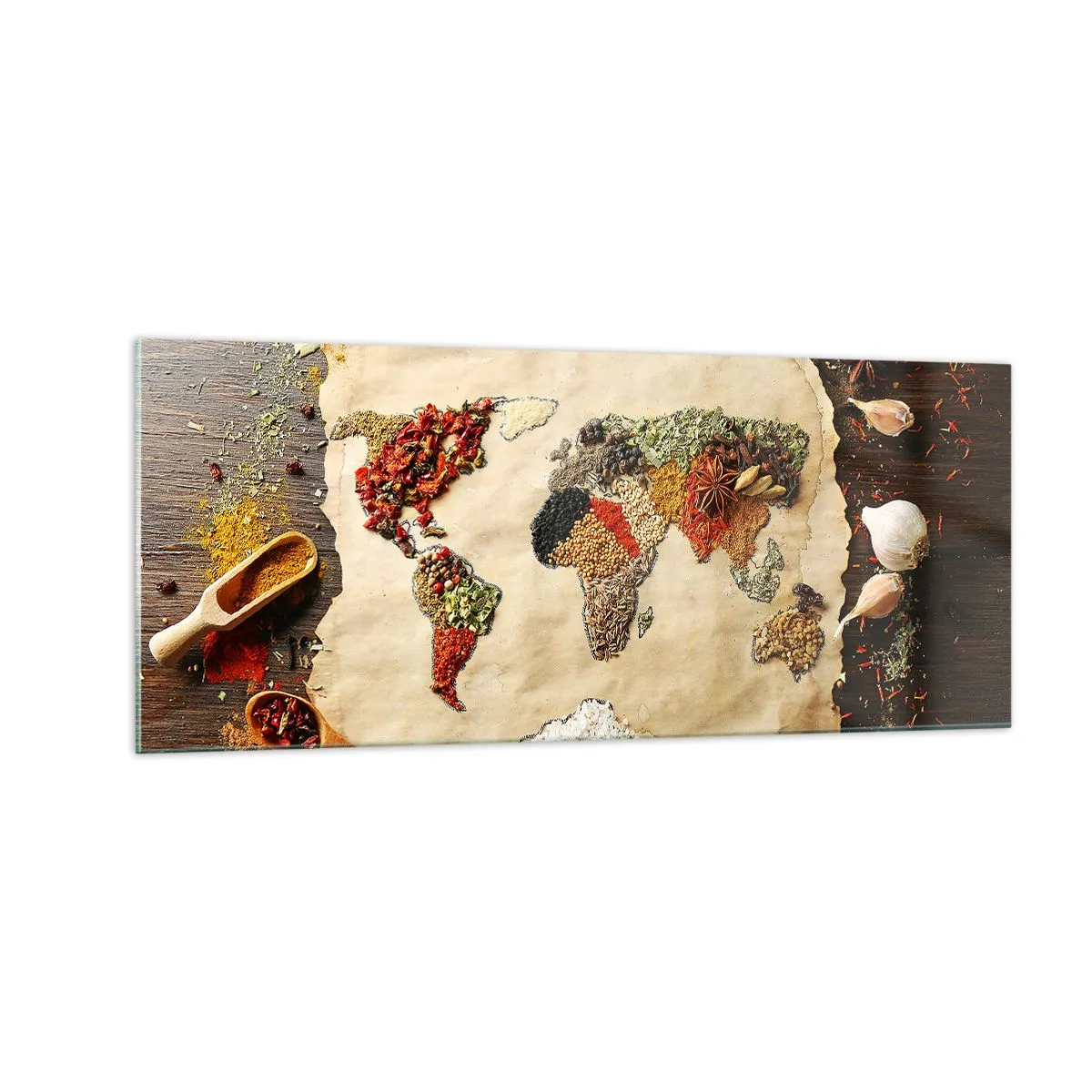 Obraz na skle - Všechny chutě světa - 100x40 cm