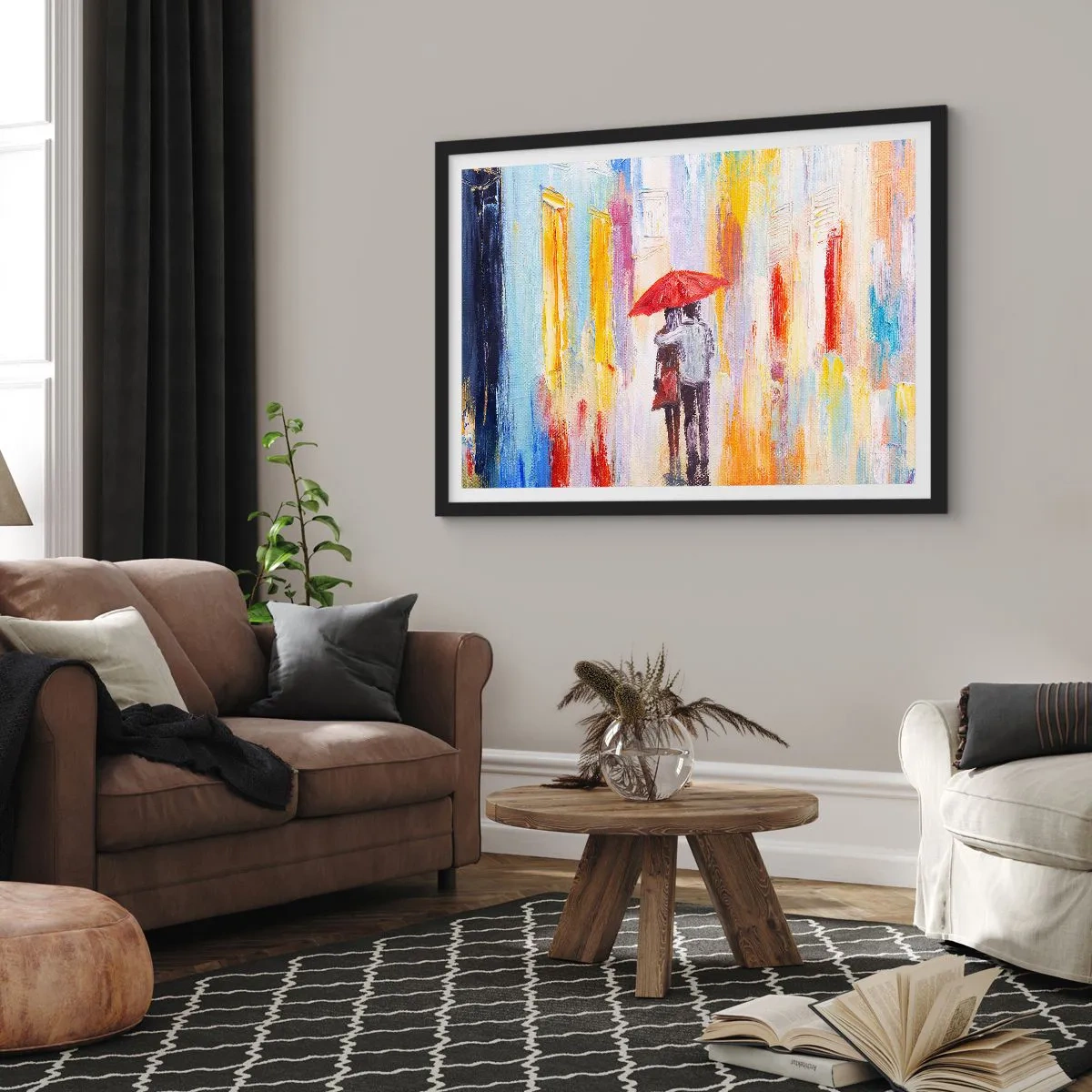 Plakát v černém rámu - Ať prší dál - 70x50 cm