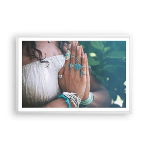 Plakát v bílém rámu - Vítejte v centru bytí - 91x61 cm