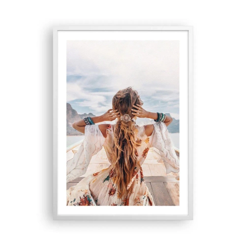 Plakát v bílém rámu - Na cestě ke štěstí - 50x70 cm