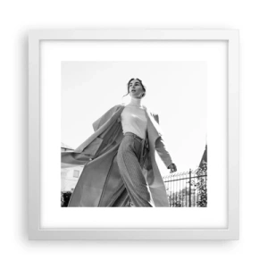 Plakát v bílém rámu - Jdeš se mnou? - 30x30 cm