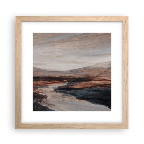 Plakát v rámu světlý dub - Klidné údolí - 30x30 cm