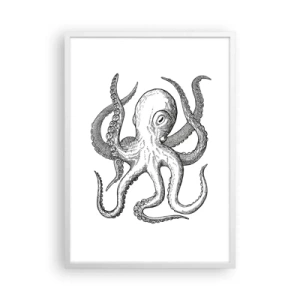 Plakát v bílém rámu - Tančící s vlnami - 50x70 cm