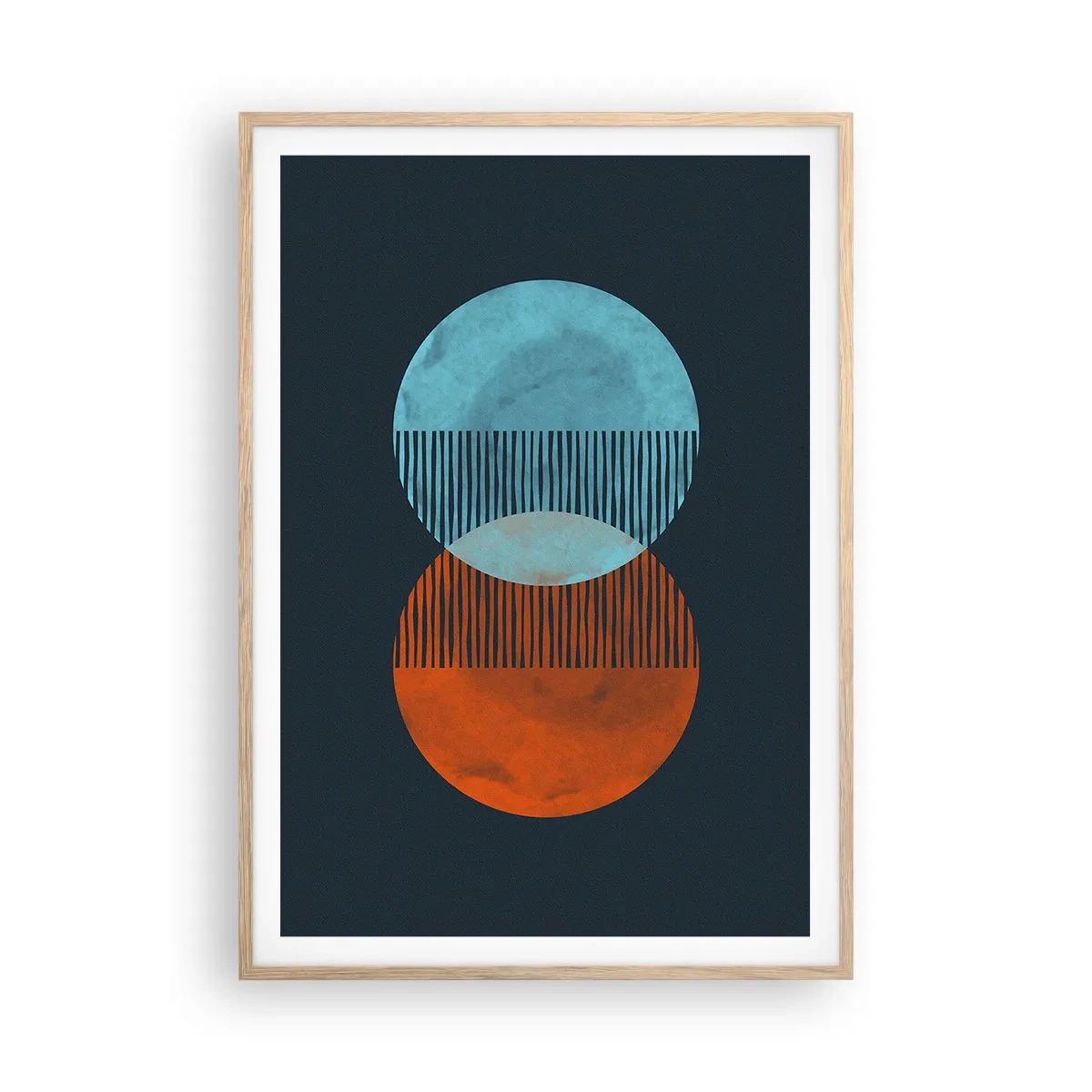 Plakát v rámu světlý dub - Astronomická fantazie - 70x100 cm