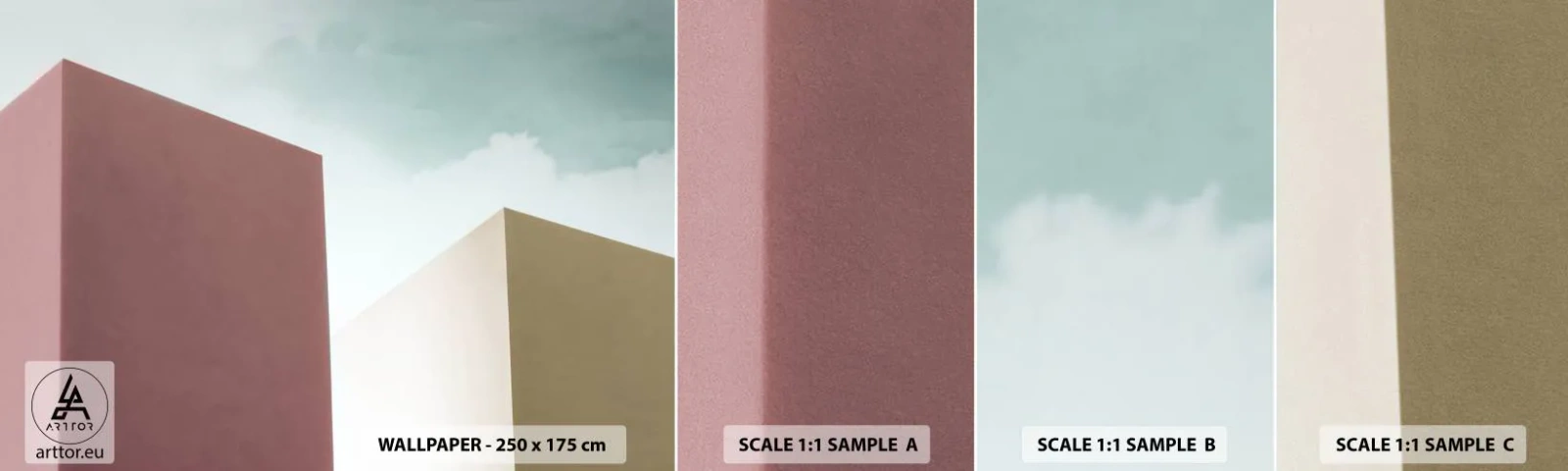 Fototapeta Vzorek Standard Eco - Geometrie slunečného léta - Budovy, Architektura, Trojrozměrný - 100x30 cm