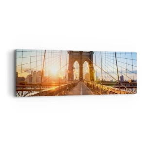 Obraz na plátně - Na zlatém mostě - 90x30 cm