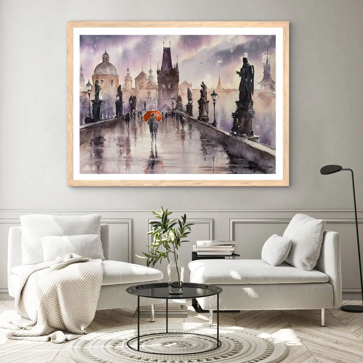 Plakát v rámu světlý dub - Lidé se nemění - 70x50 cm