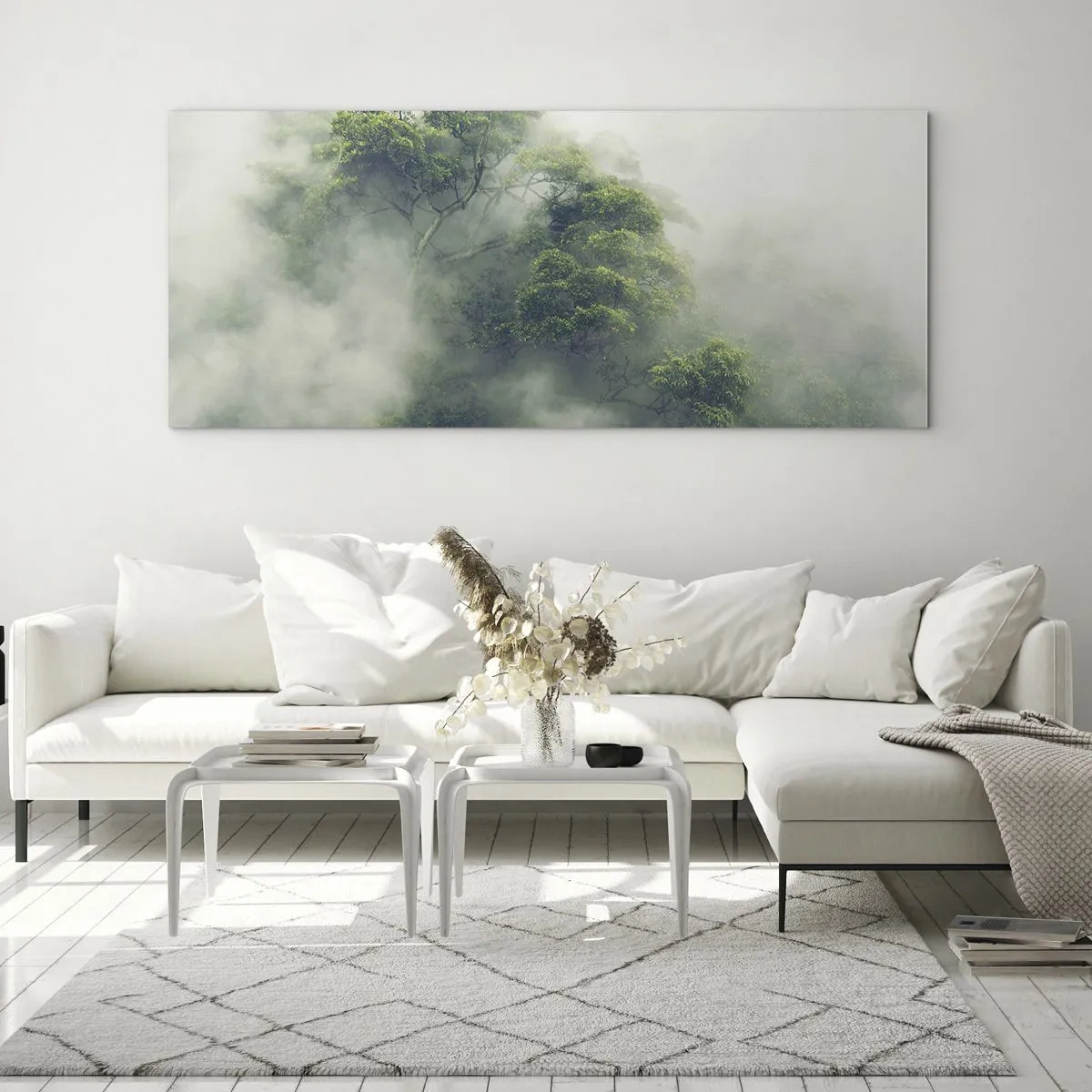 Obraz na skle - Zahalené mlhou - 100x40 cm