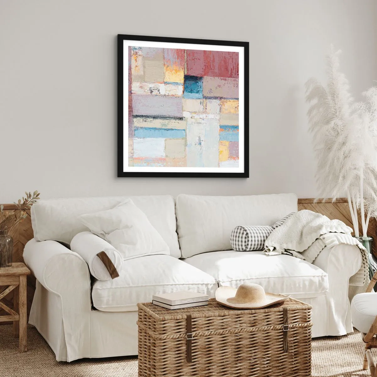 Plakát v černém rámu - Klid geometrie - 50x50 cm