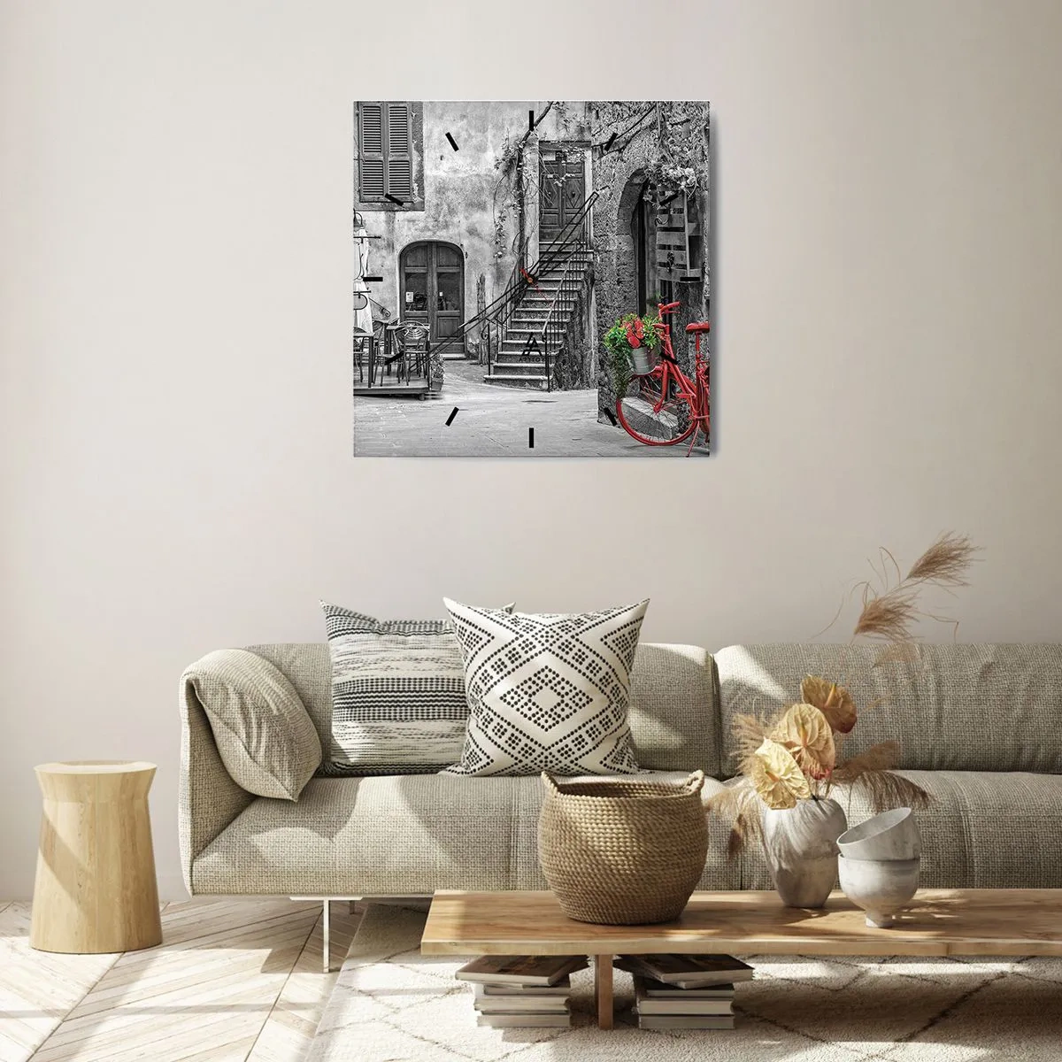 Nástěnné hodiny - Toskánská ulička - 30x30 cm