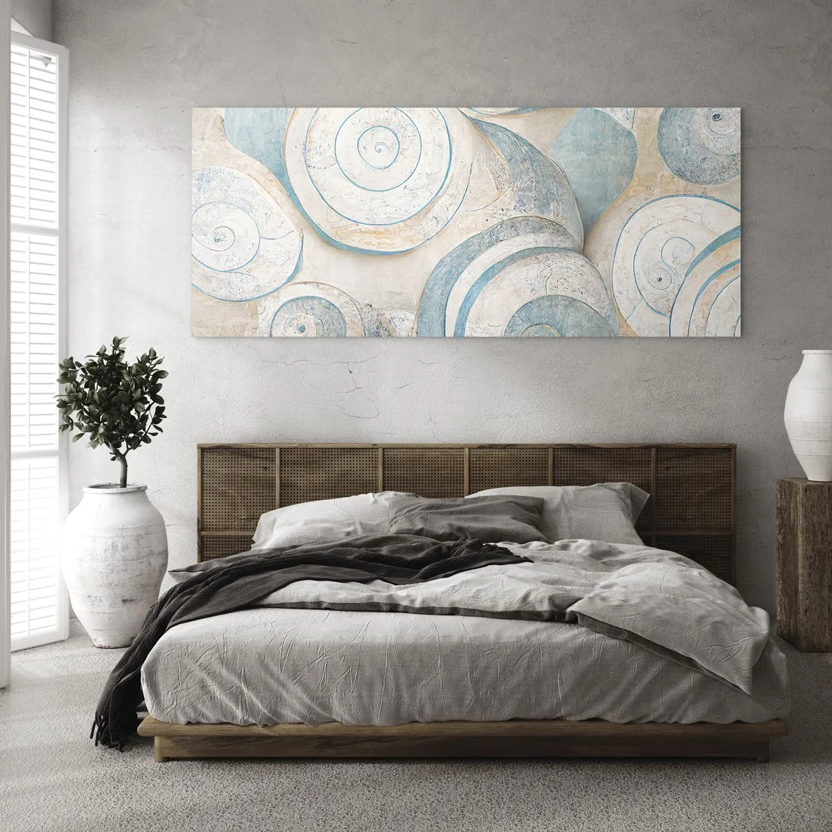Obraz na skle - Co skrývá mušle? - 90x30 cm