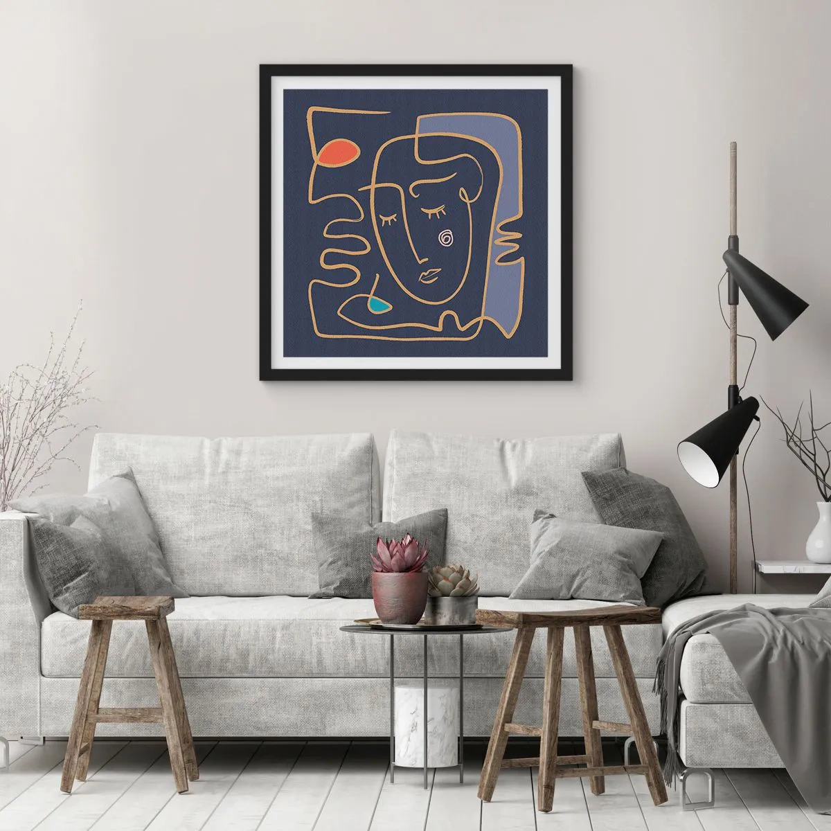 Plakát v černém rámu - V zádumčivosti - 40x40 cm