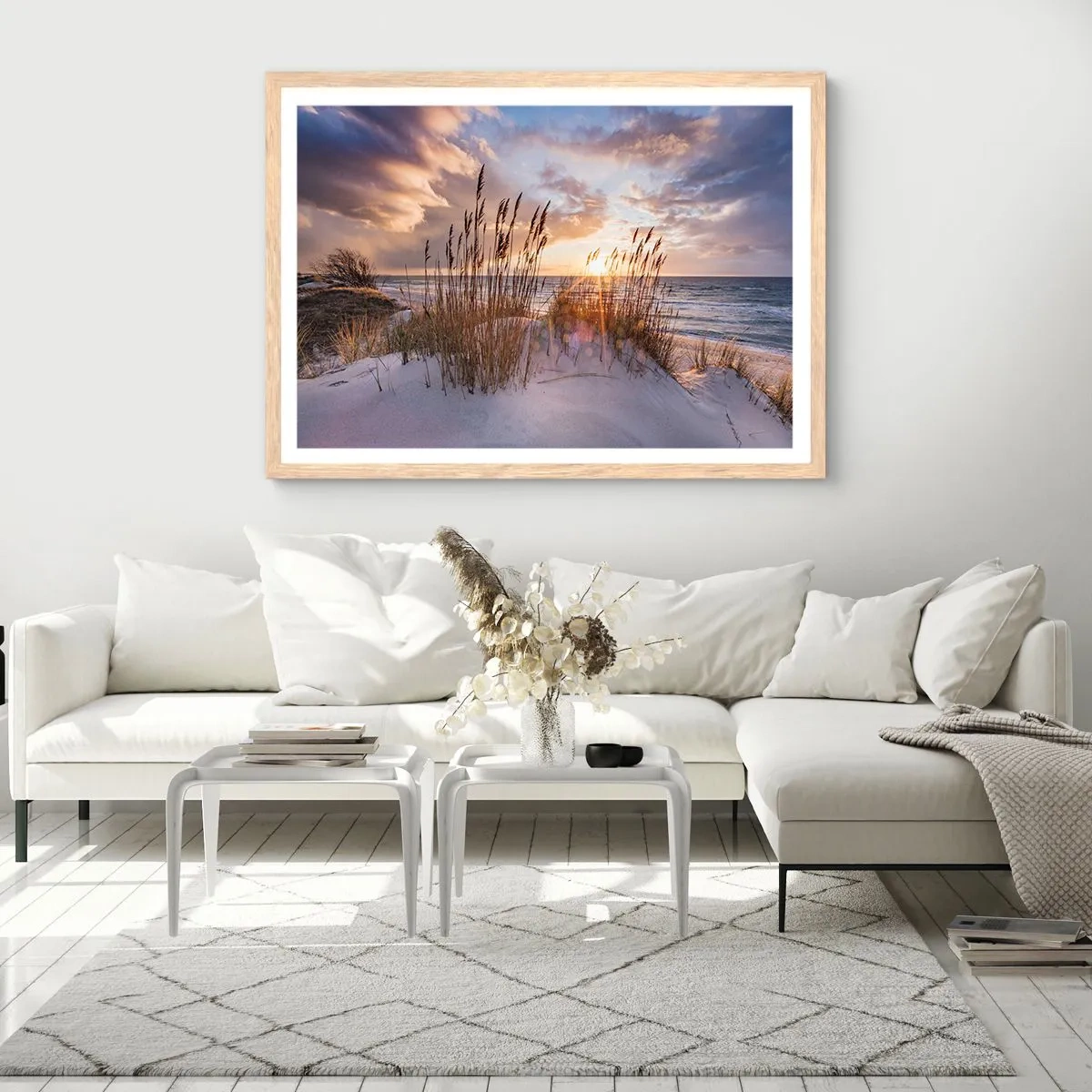 Plakát v rámu světlý dub - Rozloučení se sluncem a větrem - 91x61 cm