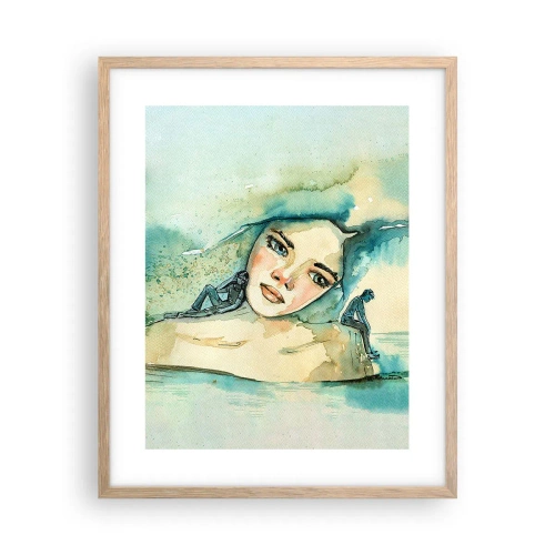 Plakát v rámu světlý dub - Am I blue? - 40x50 cm
