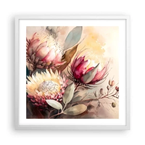 Plakát v bílém rámu - Z profilu a en face - 50x50 cm