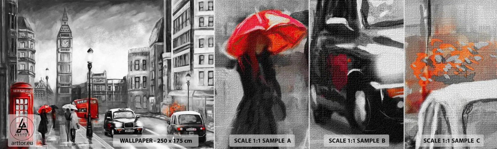 Vzor Fototapety Premium Canvas - Vůbec ne šedé město - Londýn, Město, Architektura - 100x30 cm