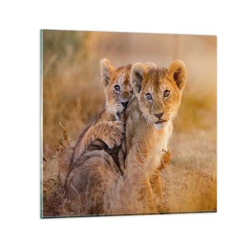 Obraz na skle - Nevyrušovat! Hrajme si - 30x30 cm