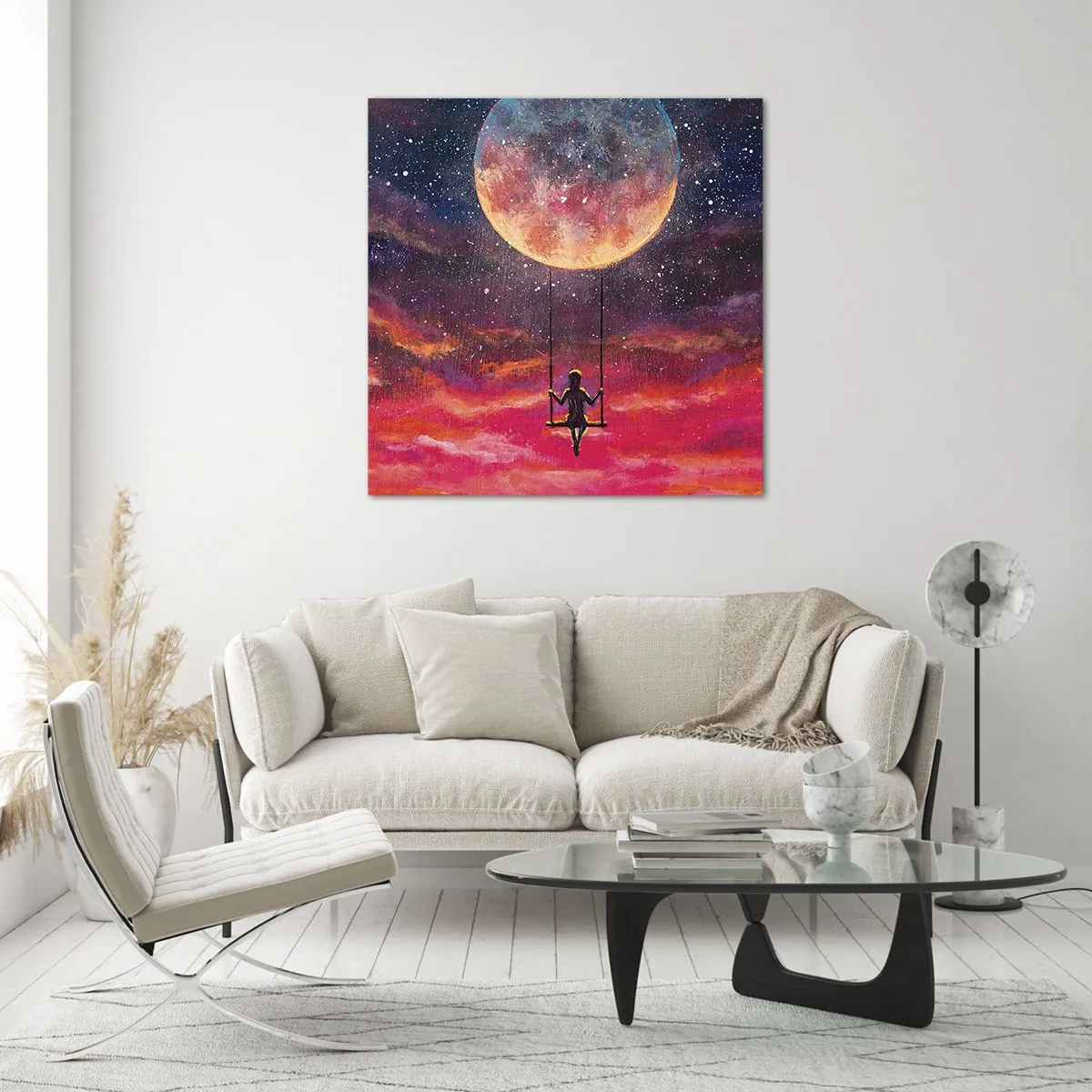 Obraz na skle - Stavět si vzdušné zámky - 40x40 cm