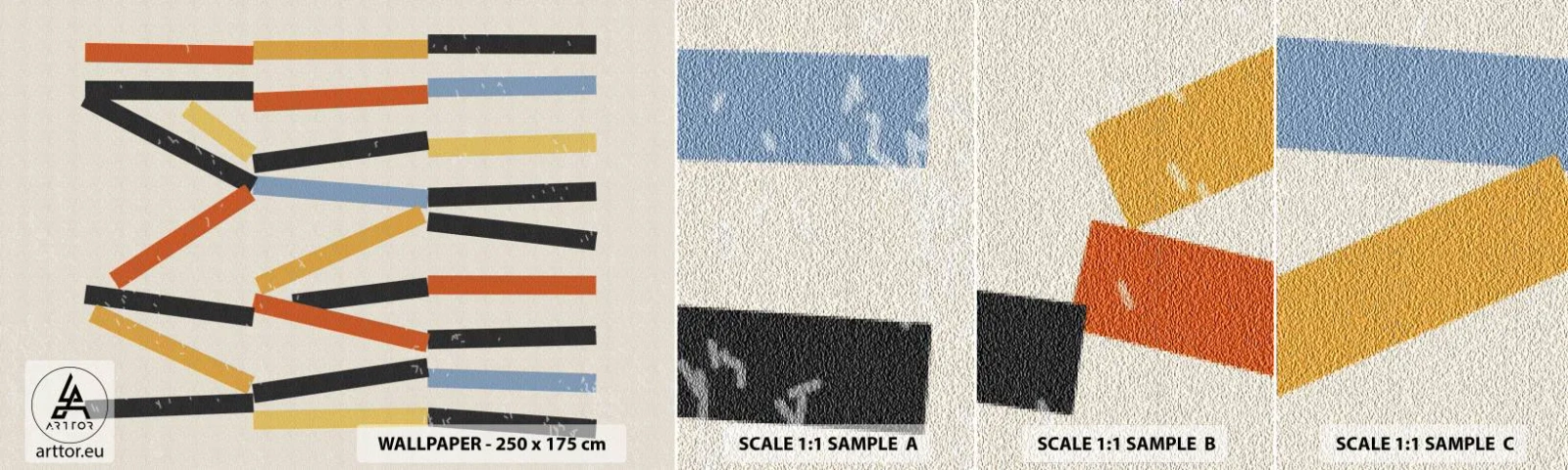 Vzor Fototapety Samolepicí Deluxe Sticker - Kompozice na úrovni - Minimalismus, Bederní, Moderní - 100x30 cm