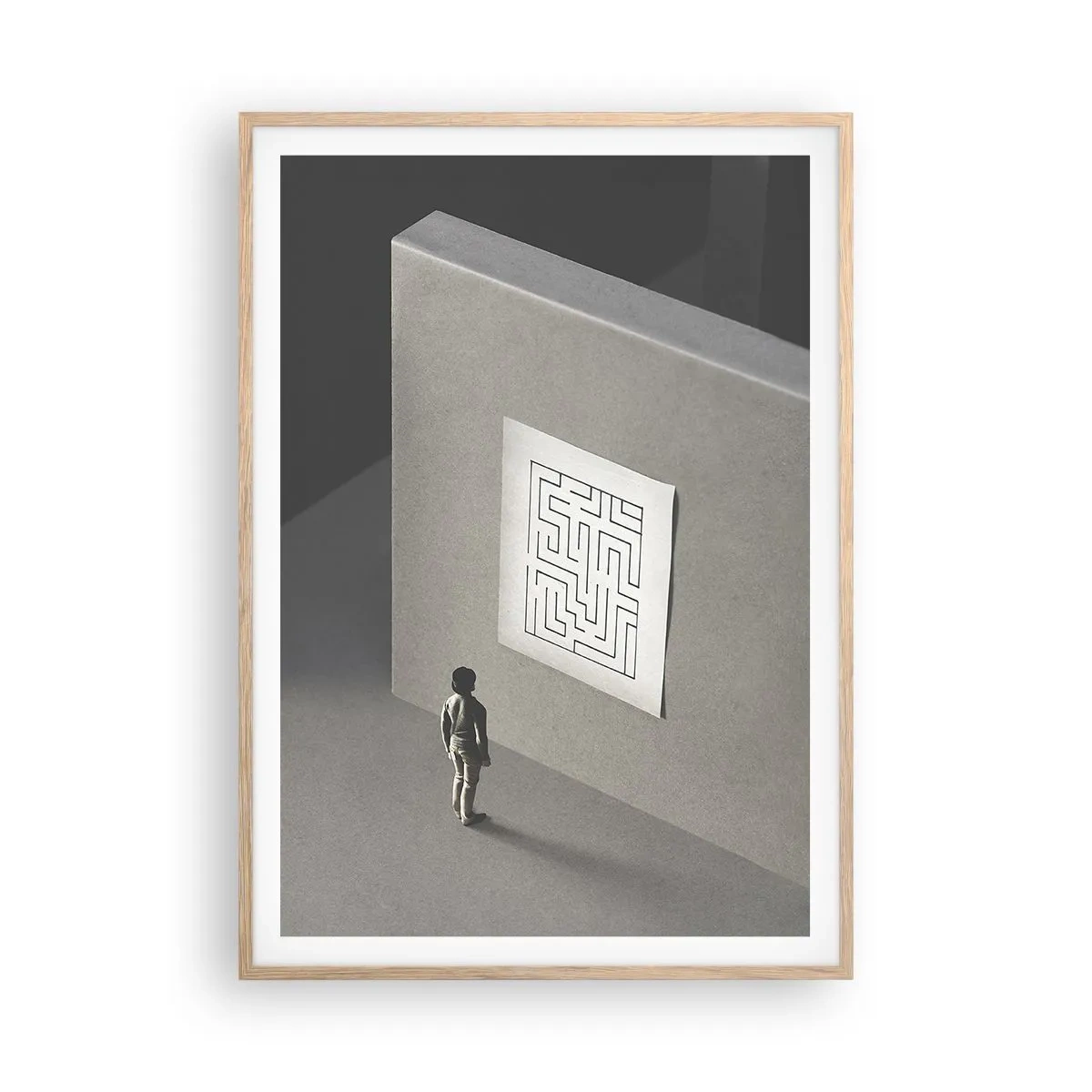 Plakát v rámu světlý dub - Kde to ale jsem? - 70x100 cm