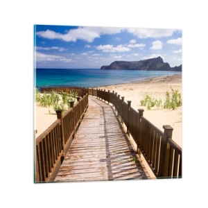 Obraz na skle - Vezmi mě na šťastné ostrovy - 70x70 cm
