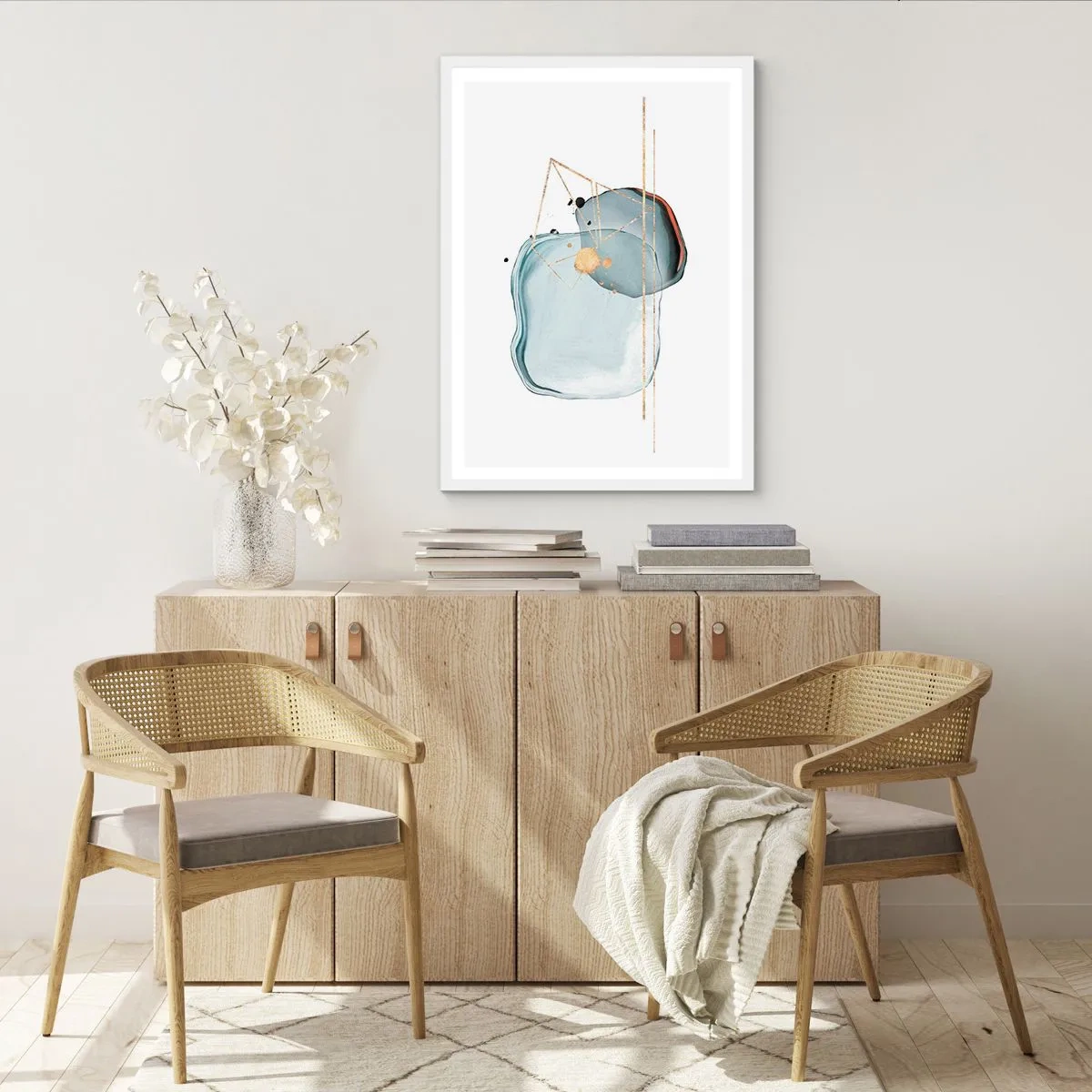 Plakát v bílém rámu - Studie kapky - 70x100 cm