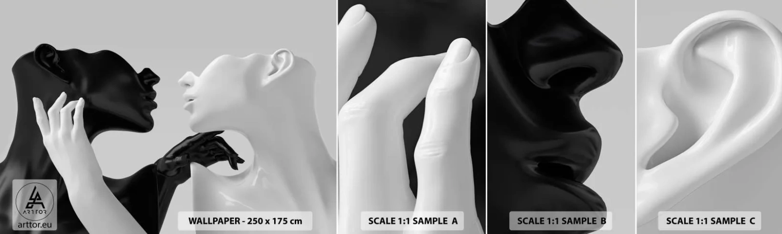 Vzor Fototapety Samolepicí Deluxe Sticker - Přitažlivost – touha - Abstrakce, Manekýn, Socha - 100x30 cm