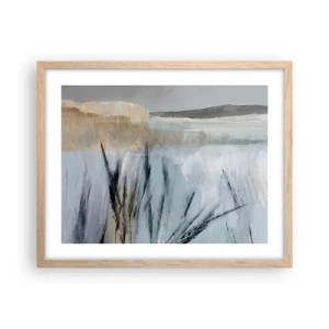 Plakát v rámu světlý dub - Zimní pole - 50x40 cm