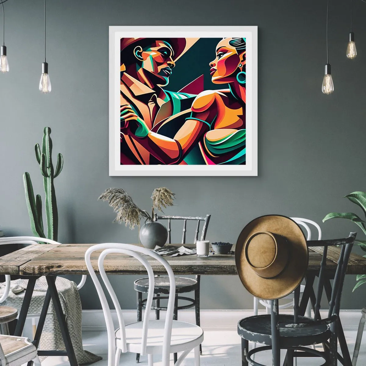 Plakát v bílém rámu - V rytmu srdce - 40x40 cm