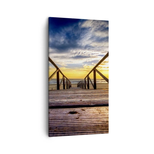Obraz na plátně - Přímo na tichou pláž při západu slunce - 45x80 cm