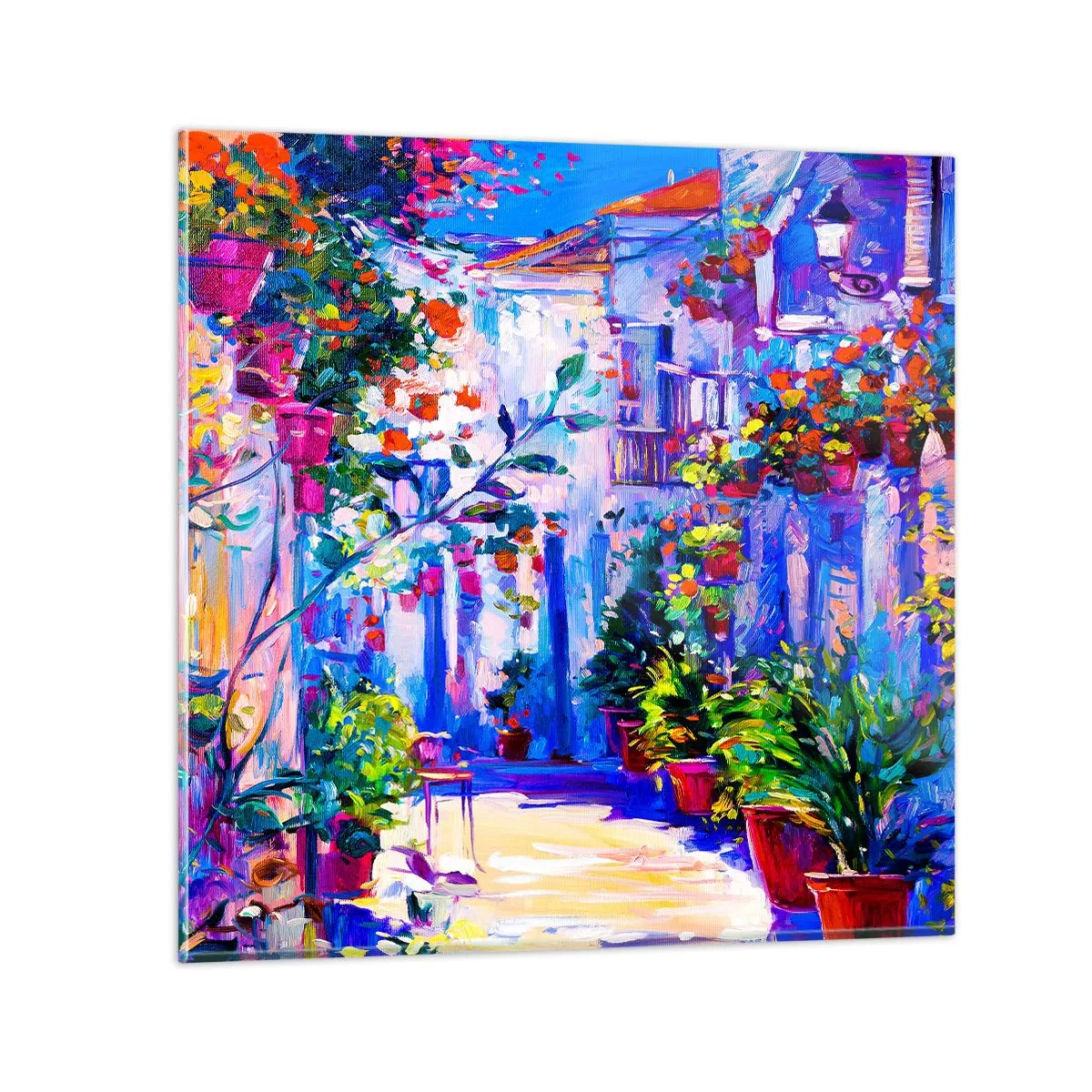Obraz na skle - Imprese - italská ulička - 60x60 cm