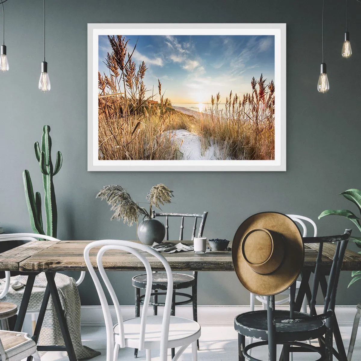 Plakát v bílém rámu - Severní pláž - 91x61 cm