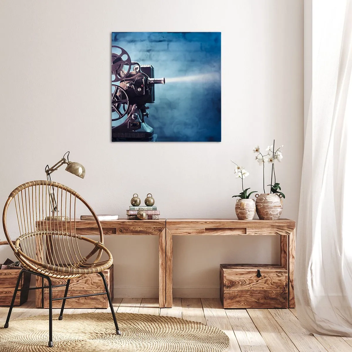 Obraz na plátně - Ve starém kině - 70x70 cm
