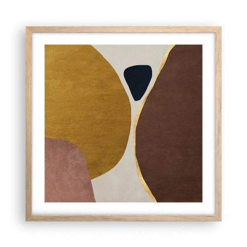 Plakát v rámu světlý dub - Abstrakce – místo v prostoru - 50x50 cm