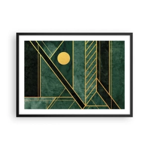 Plakát v černém rámu - Dynamika zlata a lazuritu - 70x50 cm