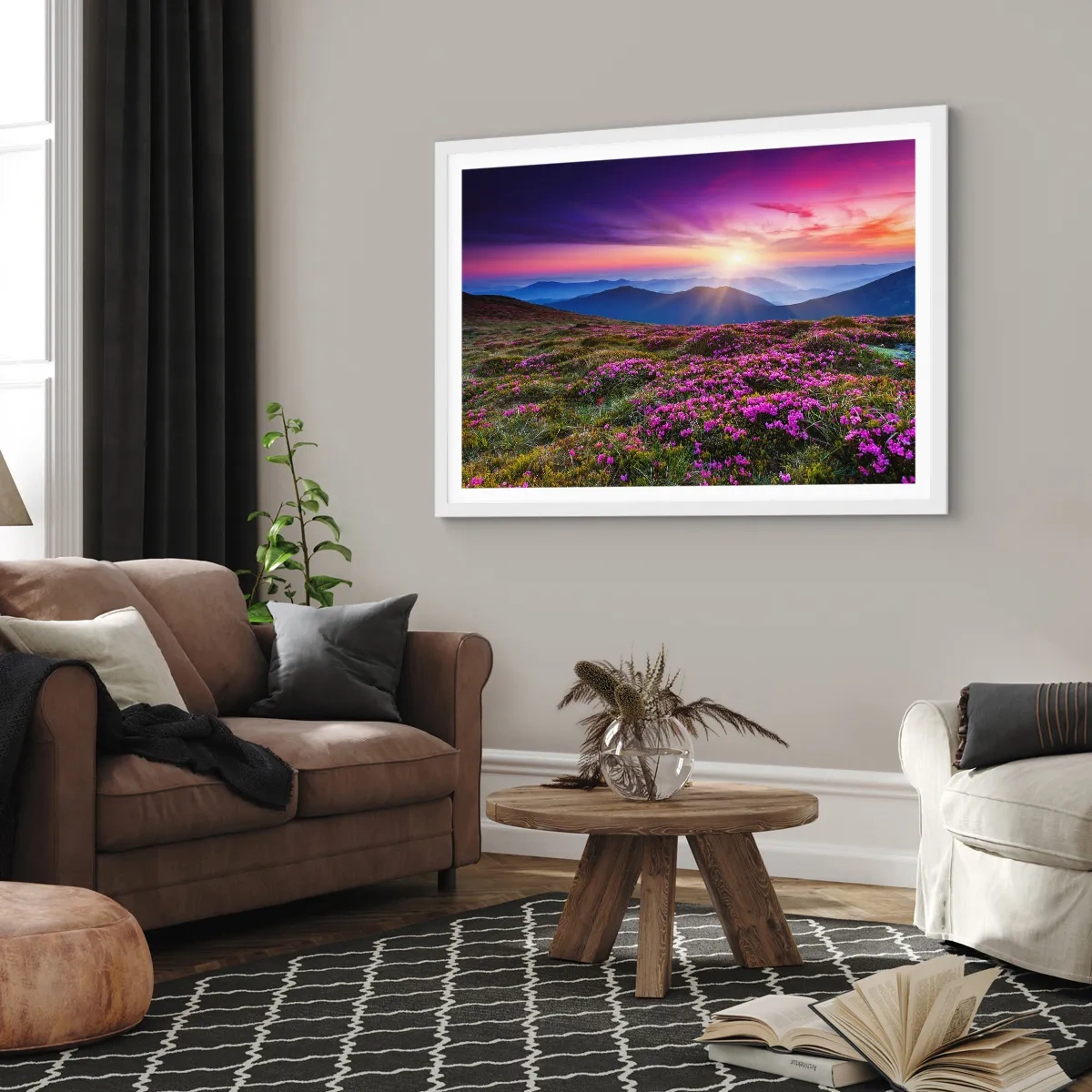 Plakát v bílém rámu - Zavoněly svěží pupeny bylinek z obilných polí - 50x40 cm