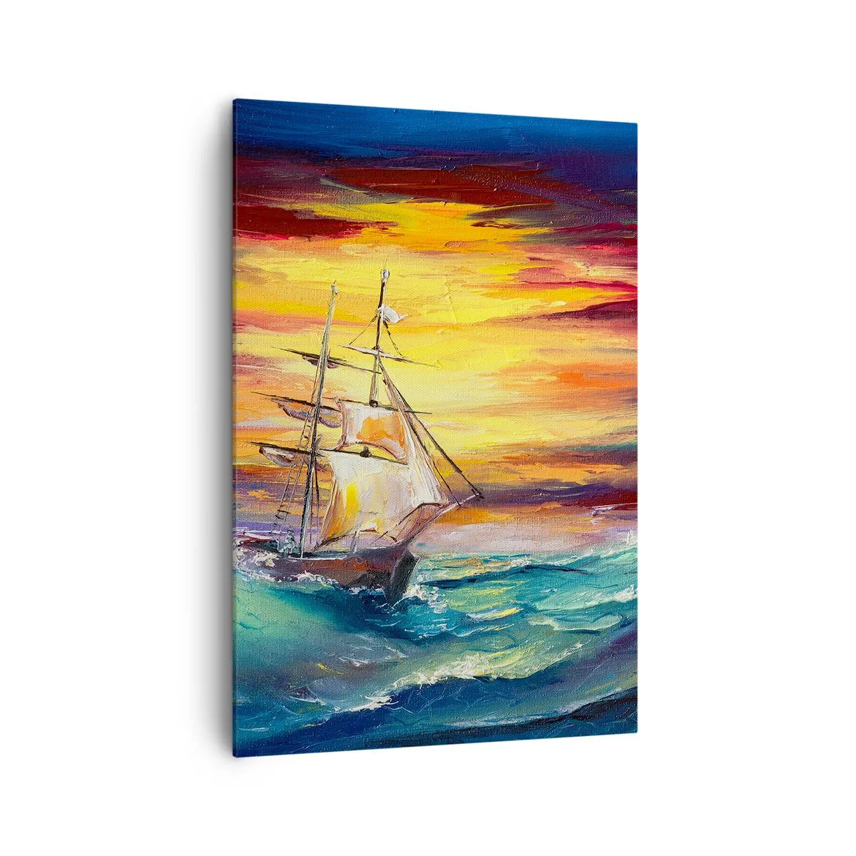 Obraz na plátně - Statečně proti vlnám - 70x100 cm