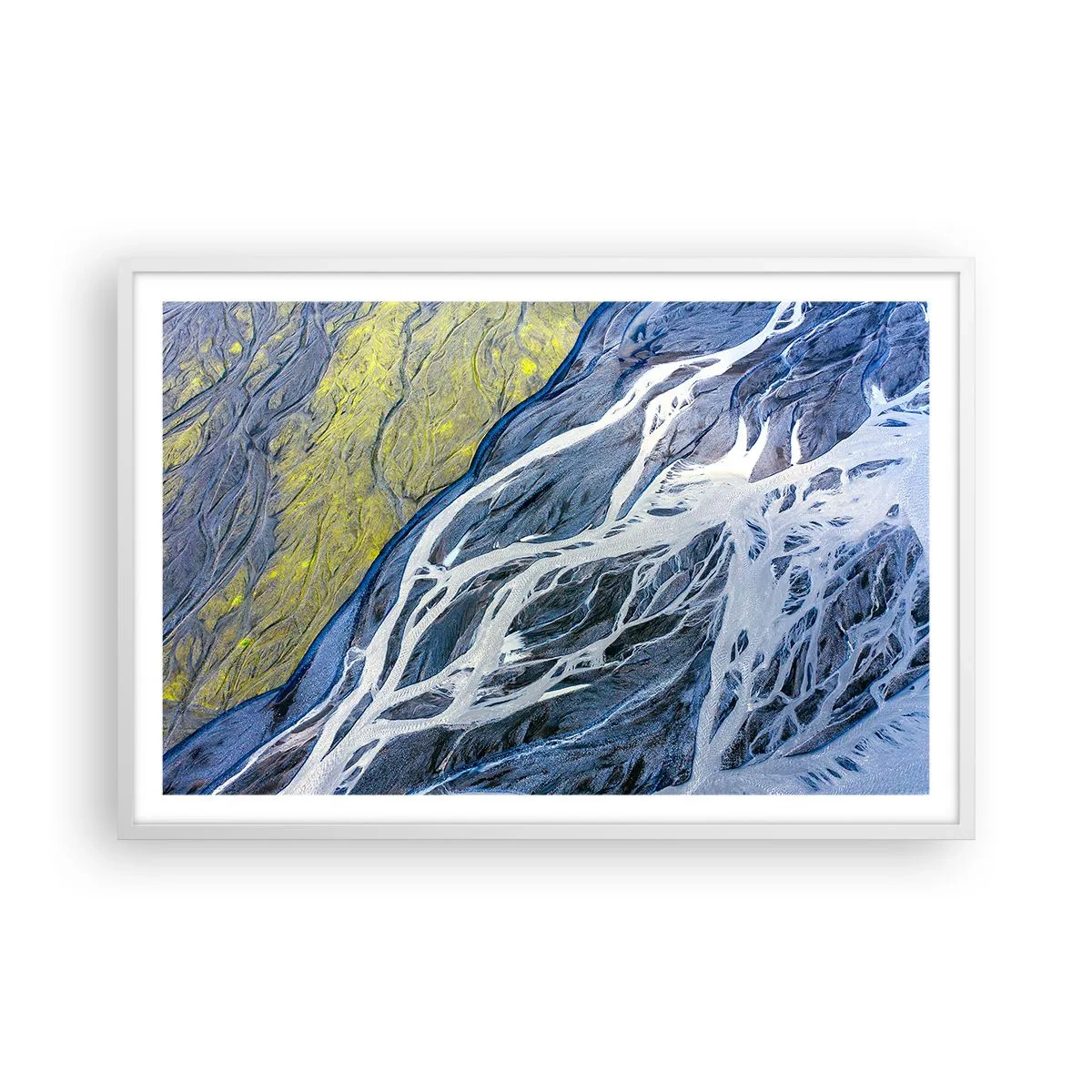 Plakát v bílém rámu - Jeskynní malby přírody - 91x61 cm