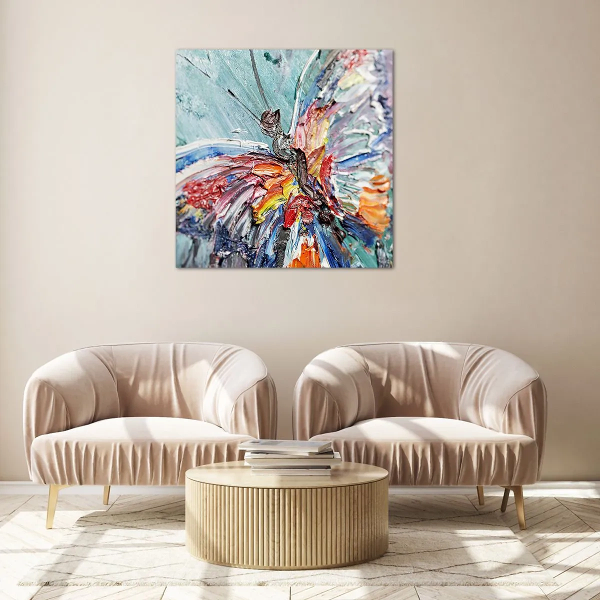 Obraz na skle - Namalovaný přírodou - 70x70 cm