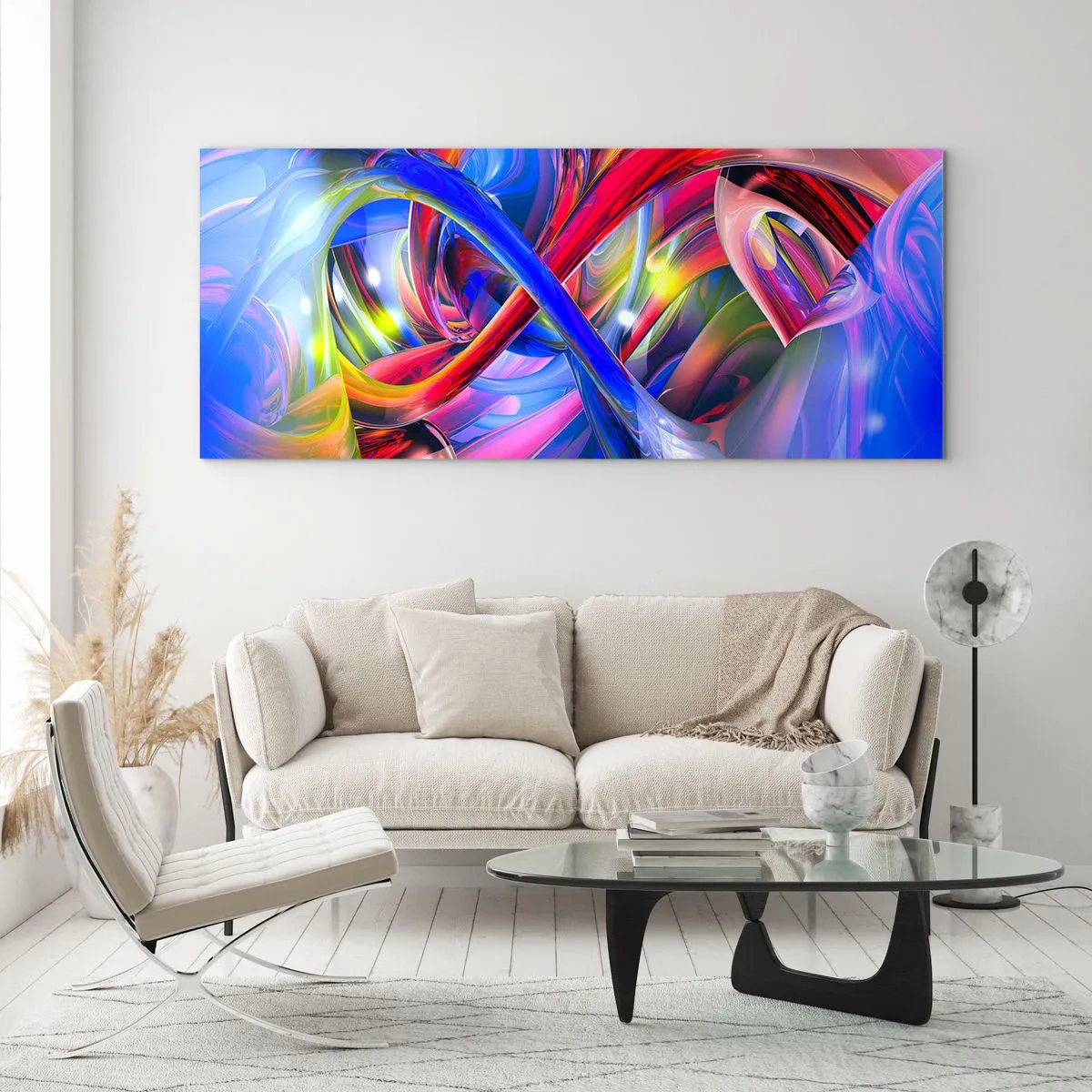 Obraz na skle - Tanec barev - 120x50 cm