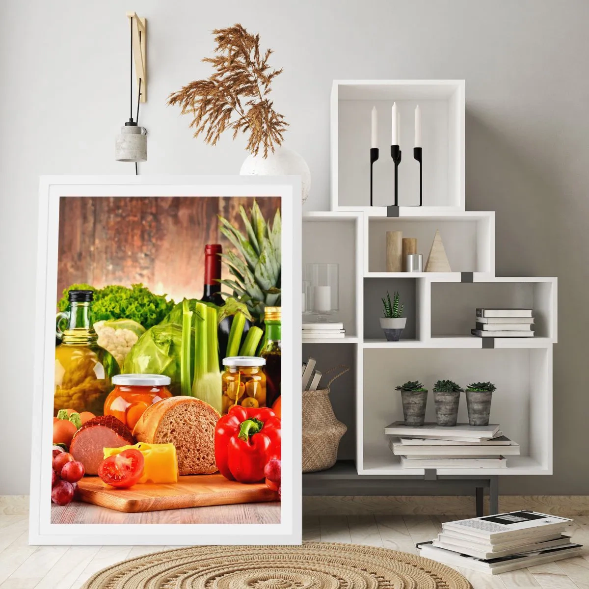 Plakát v bílém rámu - Uzené, pečené, marinované - 30x40 cm
