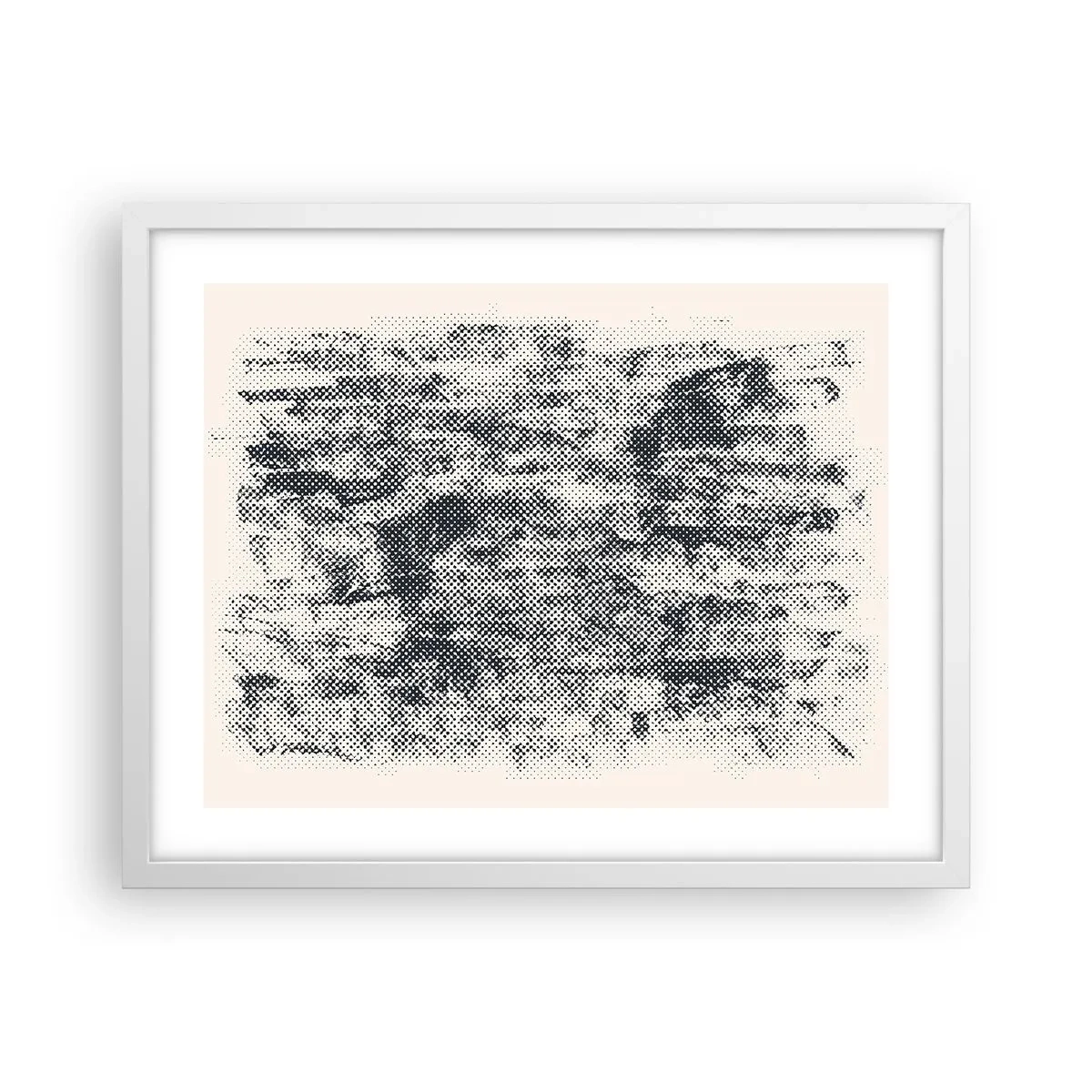 Plakát v bílém rámu - Mlžná kompozice - 50x40 cm