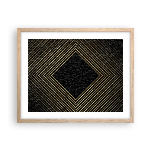 Plakát v rámu světlý dub - Geometrie ve stylu glamour - 50x40 cm
