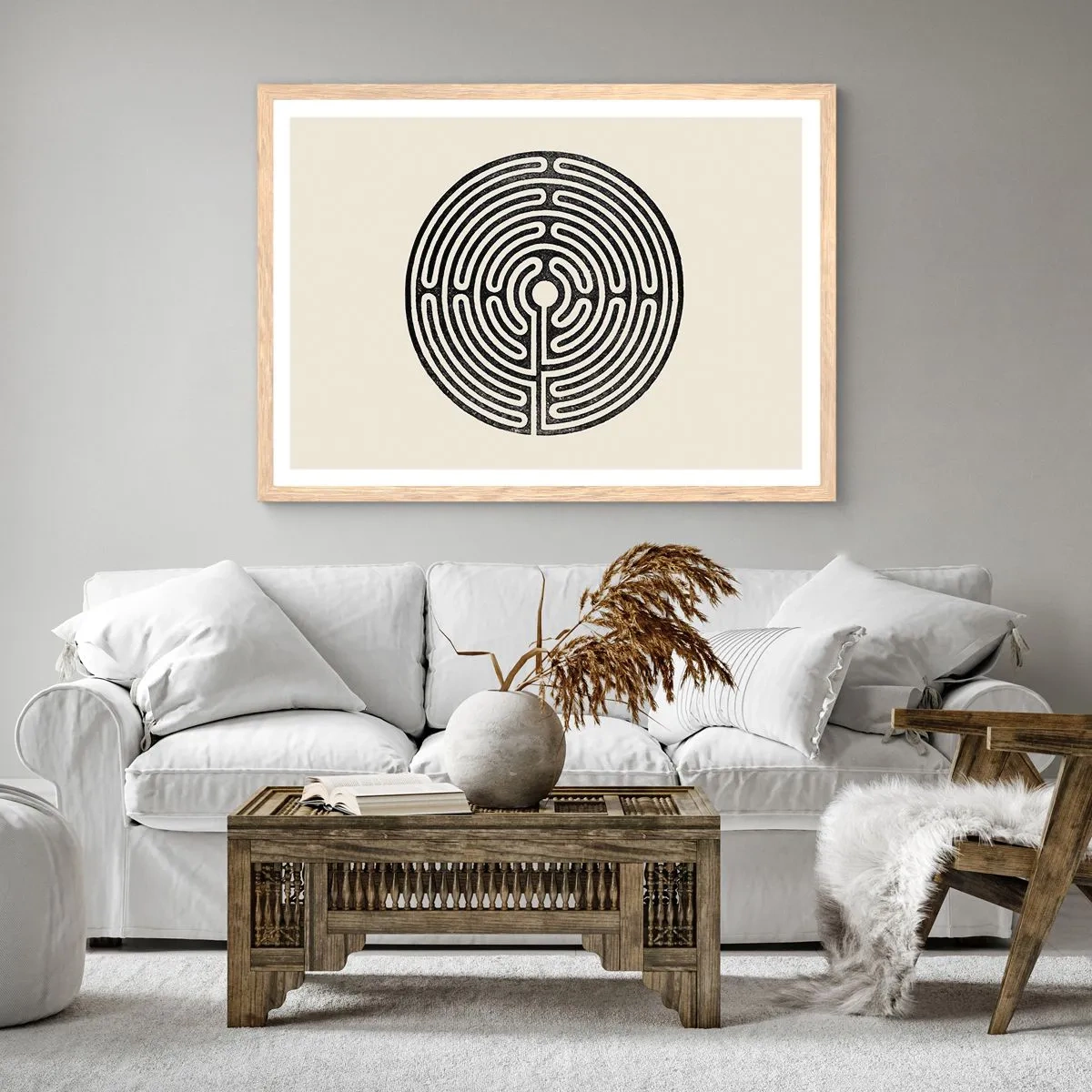 Plakát v rámu světlý dub - Tajemný řád - 91x61 cm